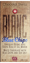 Швейцарски бял шоколад с чипс от сини картофи и морска сол
